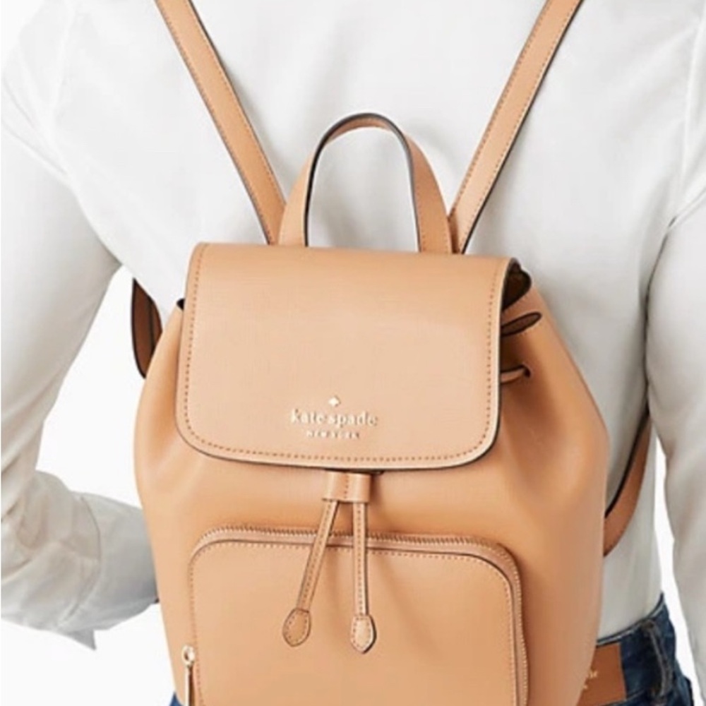 Kate Spade Tan Leather Backpack - Picture 2 of 6